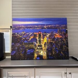 New York City Skyline Canvas Times Square New Year’s Eve Night Artwork 40*30“